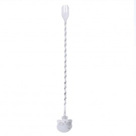 304 Stainless Steel Bar Spoon with Fork Twisted Mixing Stir Spoon Bar Tool