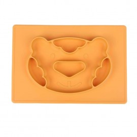 12 Animals Kid Dish Tray Food Container Bowel Silicone Plate (Orange)