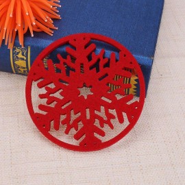 Cup Pad Snowflake Coaster Christmas Decorations Coffee Heat Pads(Red)